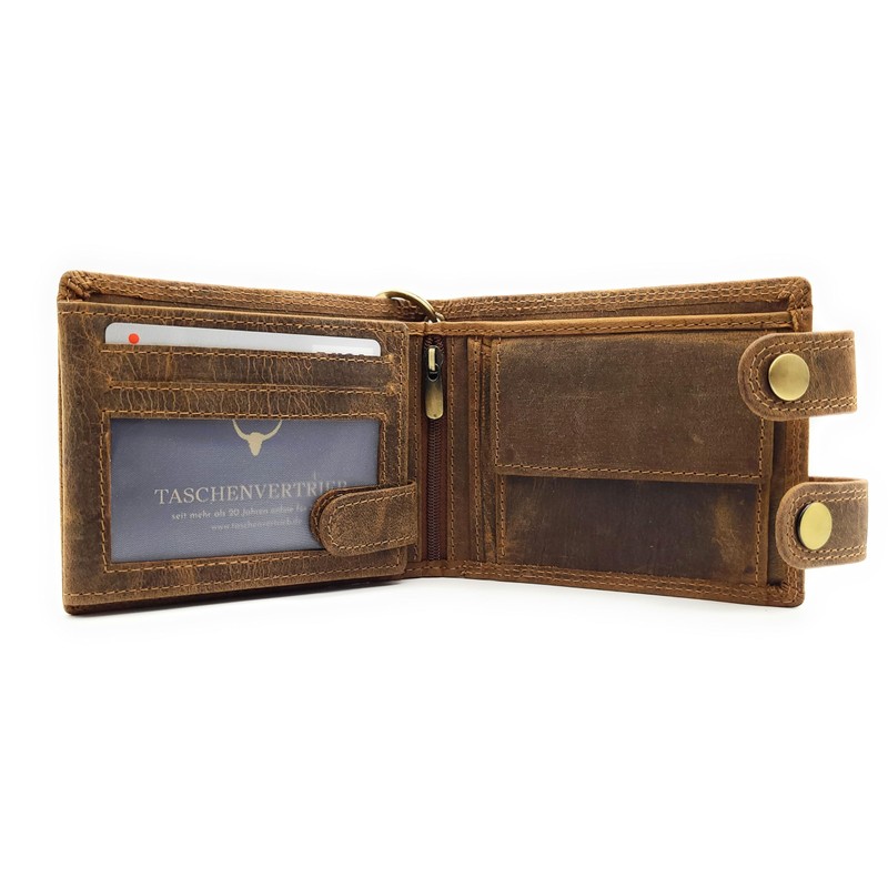 Lemasi Biker Wallet with Chain RFID Protection Hunter Leather Wallet