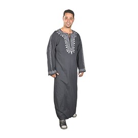 Egypt Bazar Mens Modern Kaftan House Dress Midnight Blue, midnight blue, 6XL
