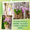 Romooa 4 Pcs Wooden Orchid Baskets with Hangers for Outdoor