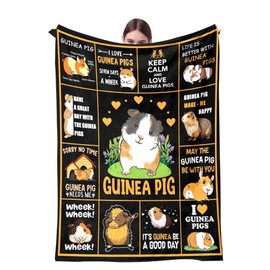 LodiSFOA Guinea Pig Blanket, Guinea Pig Blankets for Girls Boys Women, Cute Animal Pet Throw Blanket for Bed Sofa Decor 50"x60"