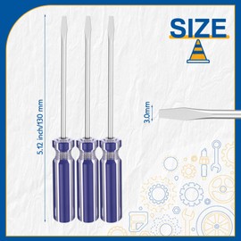 Lothee 20 Pack Mini Slotted Screwdriver 3.0mm Flat Head 5.12" (130 mm) Length Precision Flat Head Screw Driver with Non-slip Handle for Small Appliances Repair
