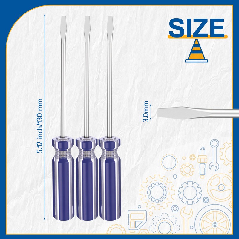 Lothee 20 Pack Mini Slotted Screwdriver 3.0mm Flat Head 5.12"