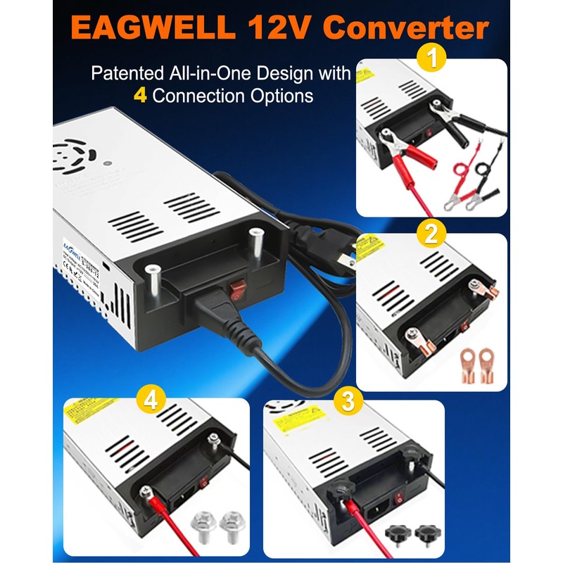EAGWELL 110V to 12V Converter, Universal SMPS AC to DC