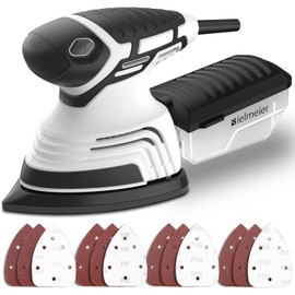 Bielmeier Electric Sander with 12-Piece Sandpaper(60 Grit×3,80 Grit ×3,100 Grit×3,120 Grit × 3) with Efficient Dust Collection System Multi-Function,14,000 OPM Corded Electric Sander for Woodworking
