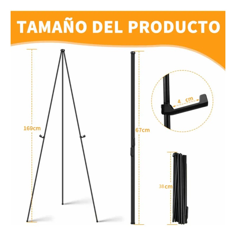 Caballete Plegable Instantáneo De 169cm Portátil Arte Pintar