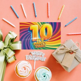 10th Birthday Party Invitations Kids - Now It's Party Time 20 Pack - Childrens Birthday Invitations for Boys/Girls A6 Bday Party Invites Invitation Cards with Folding Envelopes