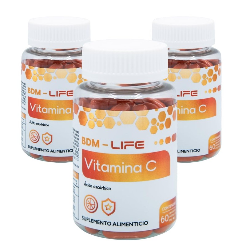 BDM LAB Vitamina C Suplemento Alimenticio 3x2 60 cápsulas c/u
