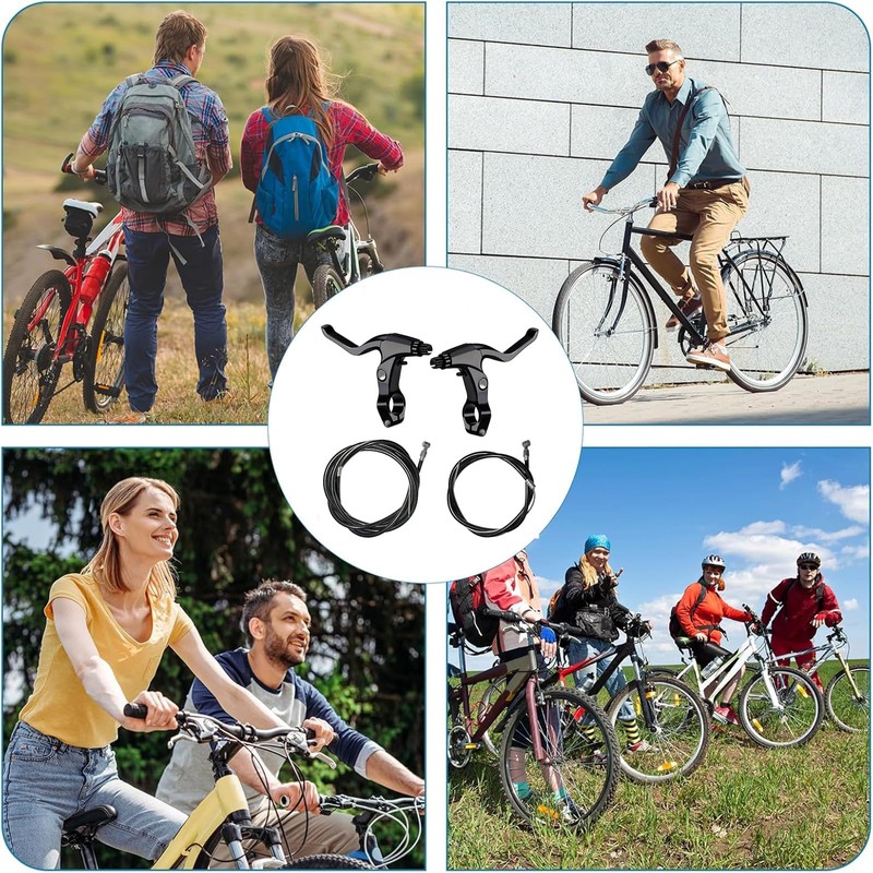 Tkxjry 2 Aluminum Alloy Brake Levers, 2 Front and Rear