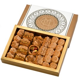 Baklava Ramadan Eid Gift box, Baklawa Bitesize selection Gold Box 300g, Chateau De Mediterrean