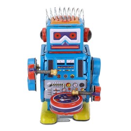 Wind Up Vintage Robot Toy, Vintage Wind Up Robot Tin Toy, Bookshelf Figuirine Decor Birthday, Festival, Dancing Robot Classic Robot