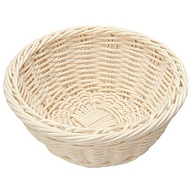 91-078A Display Basket, Resin Basket, Round, Dishwasher Safe, White, 5.9 inches (15 cm) Type (Height Approx. 2.4 inches (6 cm)