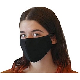 Xchime Cloth Face Mask for Kids,Reusable,Washable,Adjustable Earloop, with Nose Wire,Made in USA (Black)