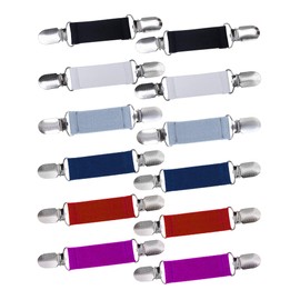 Ruisita 12 Pieces Fashion Fit Dress Clips Stainless Steel Elastic Clip Garments Glove Clips