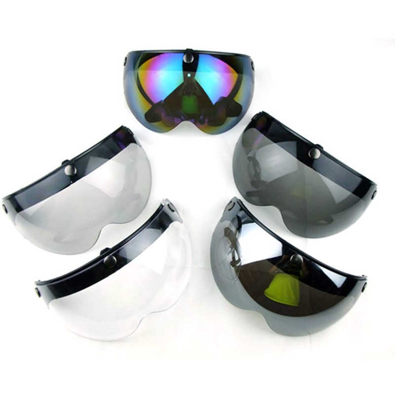 WANCAR Universal Motorcycle Retro Pilot-Style Standard 3 Snap-Button Visor Flip