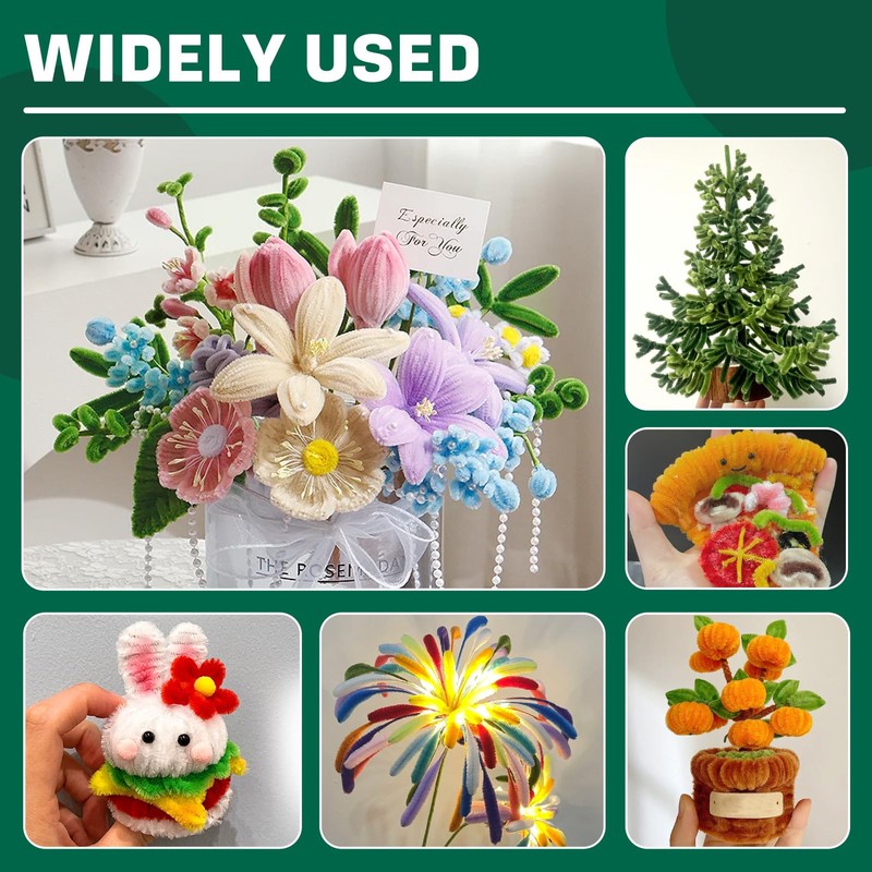 180 Pieces Pipe Cleaners Chenille Stem, Craft Pipe Cleaners, 11.8inch