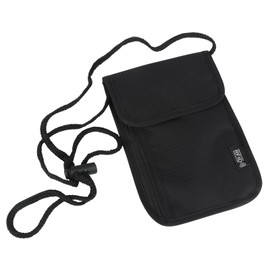 Hojalis Neck Pouch with RFID Protection, Travel Wallet, Soft Neck Pouch for Travel, Unisex, Hidden Anti-Theft Festival Passport Holder for Passport, Credit Cards, Coins and Travel Accessories, black,