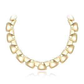 EVER FAITH Chunky Gold Choker Necklace for Women, Vintage Art Deco Triangle Choker Necklace Jewellery Gifts, Metal