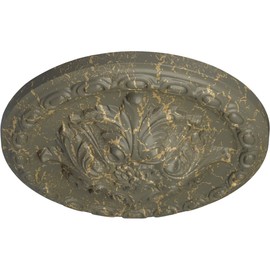 Ekena Millwork CM11ACWHC 11 3/8"OD X 2"P Acanthus Ceiling Medallion, Witch Hazel Crackle