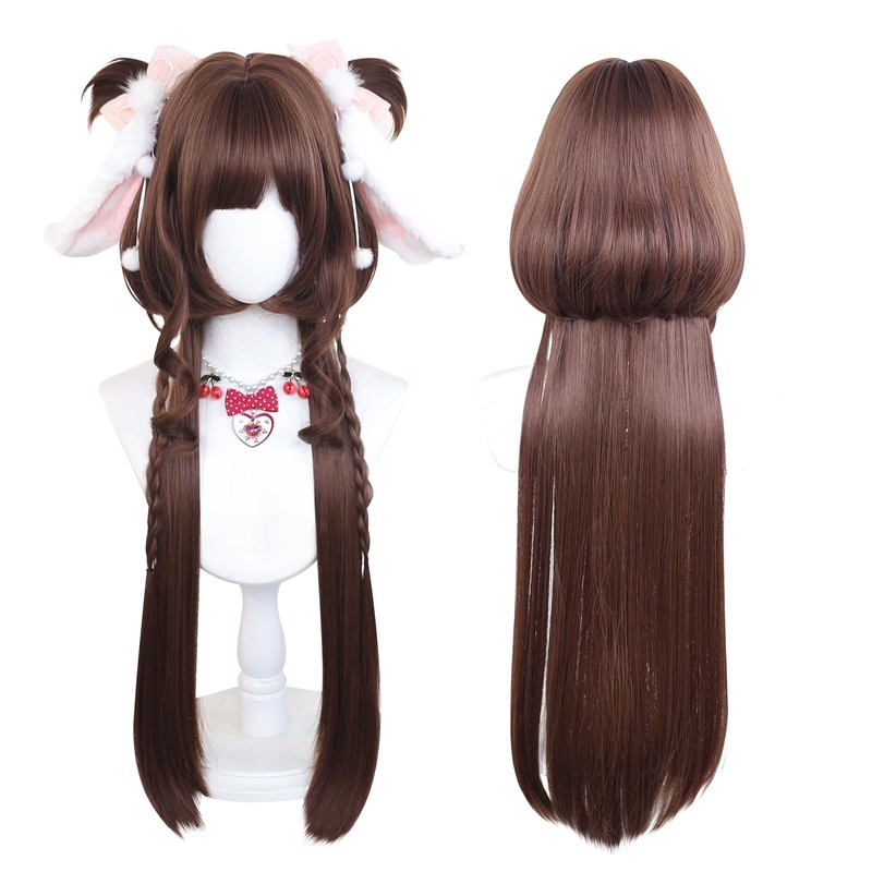 KORURACLUB Anime Wig Pink Wigs for Cosplay Wig Gradient (ChocoUsagi