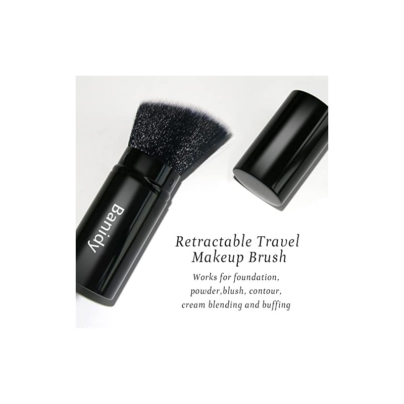 Brocha Maquillaje Kabuki Cara Cepillo Retráctil Viaje Portátil Impecable Base