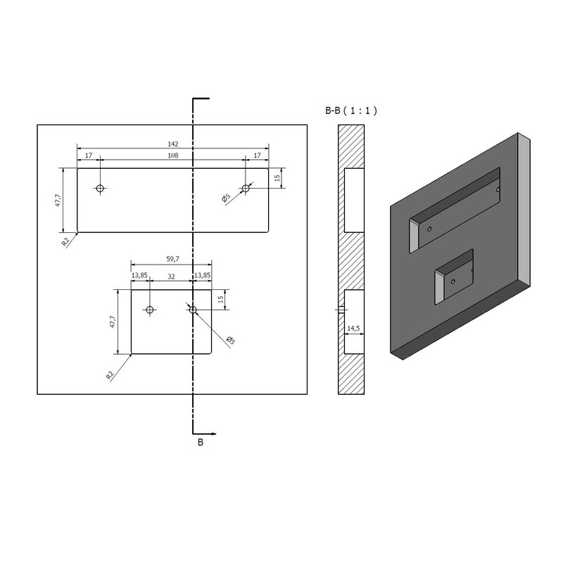 Gedotec Raso Recessed Handle for Kitchen Furniture Doors, Sliding Door