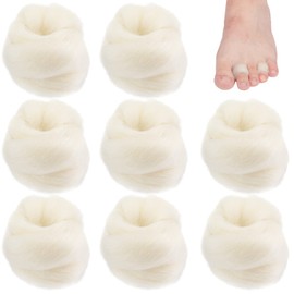 Lambs Wool for Toes Soft Feet Cushion Toe Separator Lambs Wool Corn Cushion Pads Blister Prevention Bunions Callus Remover Cushions Hammer Toe Relief for Shoes or Feet, 3/8 oz (8 Pcs)