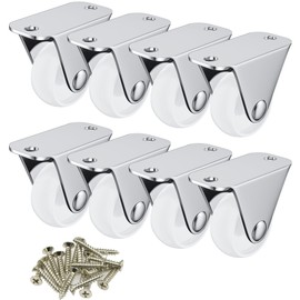 8 PCS White Casters for Furniture,30mm(1.25 inch) Small-size Castor Wheels
