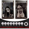 2 Pcs Scary Halloween Window Decorations-Creepy Female Ghost Window Curtain