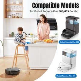 Odashen 23 Stück Zubehör Kompatibel für iRobot Roomba Plus 505/405 Combo Staubsaugerzubehör, 2 x Hauptbürste, 6 x Seitenbürste, 4 x Filter, 5 x Wischtuch, 4 x Staubbeutel, 2 x Reinigungsbürste