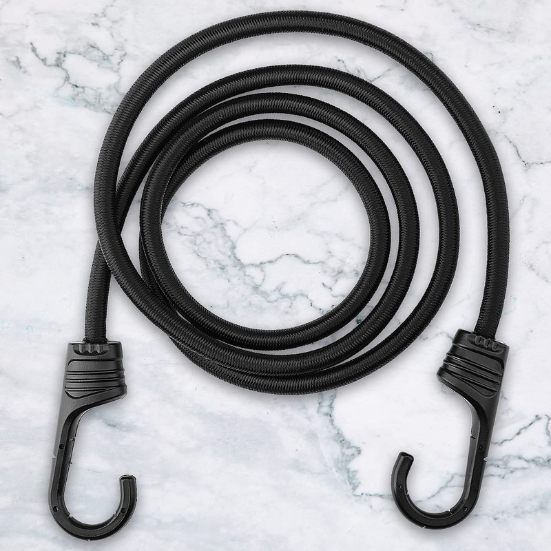ZHOUBIN 60 Inch Black Bungee Cords with Hooks Heavy Duty,