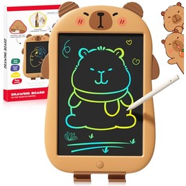 Kids LCD Writing Tablet, Drawing Board with Capybara Design Frame, Colorful Screen