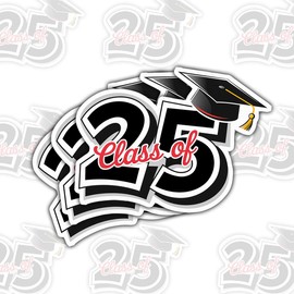 (3 Pcs) Class of 2025 Graduation Stickers - Set of 3 Vinyl Decals for Laptop, Water Bottle, Phone, Car, Window, Helmet - Senior 2025 Graduation Decorations (3 Inch)