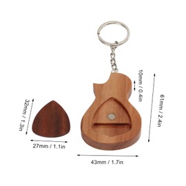 Eujgoov Wooden Plectrum Plectrum Plectrum Case Pick Box Key Ring Guitar Accessories for Guitar Bass Banjo Ukulele Mandolin
