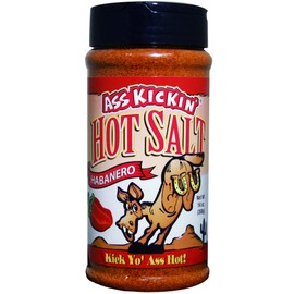 ASS KICKIN' Habanero Hot Spicy Salt - 14 oz. Shaker Jar - Perfect Flavored Salt for Popcorn Seasoning, Margarita Salt and French Fry Seasoning - Premium Gourmet Gift