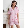 QZH.DUAO 100% Cotton Girls' Pajama Set with Button-Up Short Sleeve