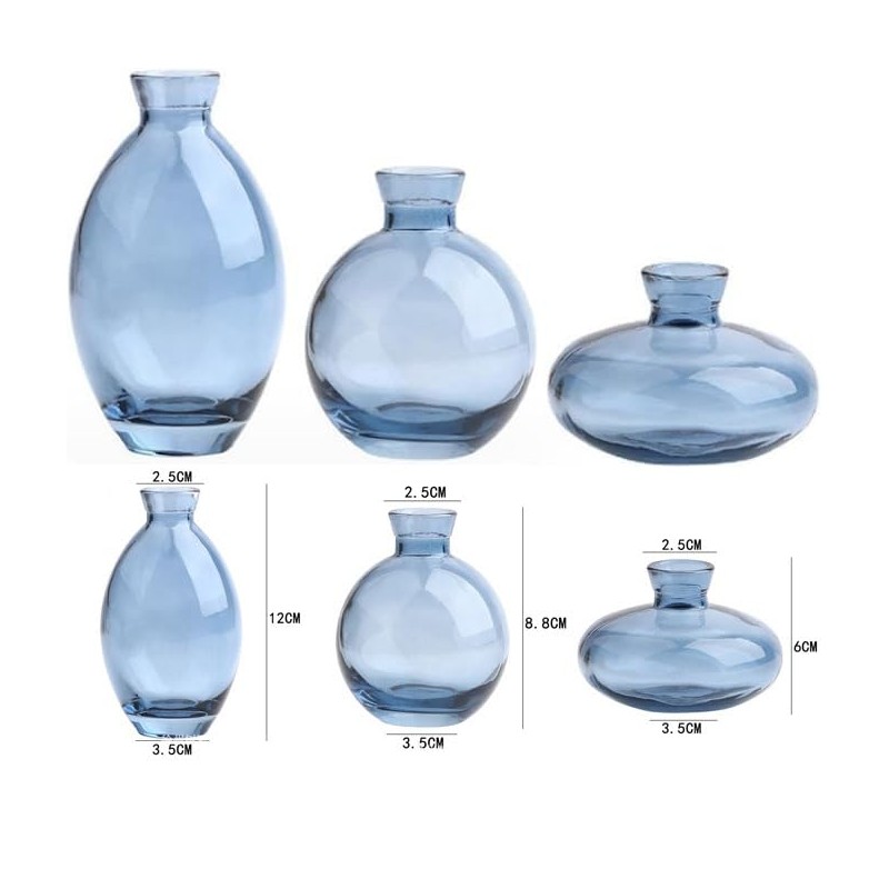 ATDORO 3 Pcs Mini Bud Vases, Clear Bud Vases for