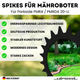 ULROAD 2 Spikes for Robotic Lawnmowers for Lidl Parkside PMRA PMRDA 20-Li Traction Aid Traction Wheels for More Incline Lawnmower Robot Accessories Railing Wheels Lawn Mower Robot