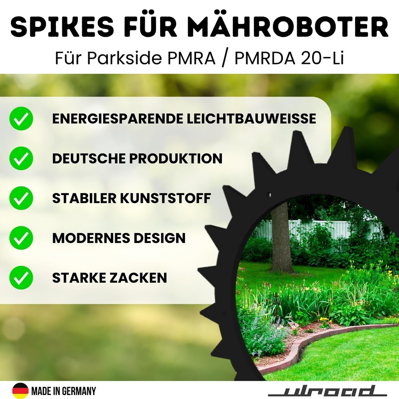 ULROAD 2 Spikes for Robotic Lawnmowers for Lidl Parkside PMRA