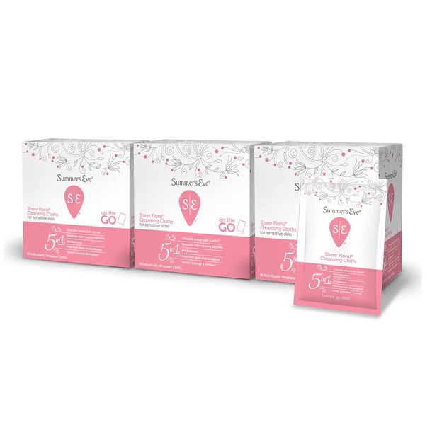 Summer's Eve Cleansing Wipes 16 Ct 3 Pk Floral