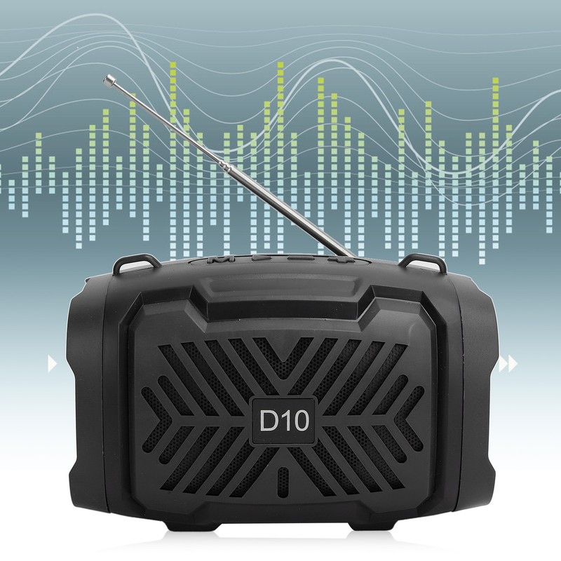 D10 Bluetooth V5.0 Wireless Speaker USB Micro Loudspeaker with Light