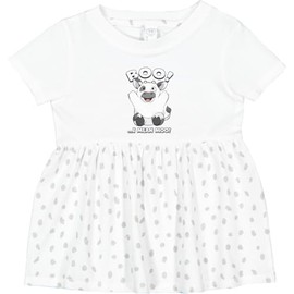 inktastic Boo I Mean Moo Infant Dress 6 Months White with Speckles 46c96