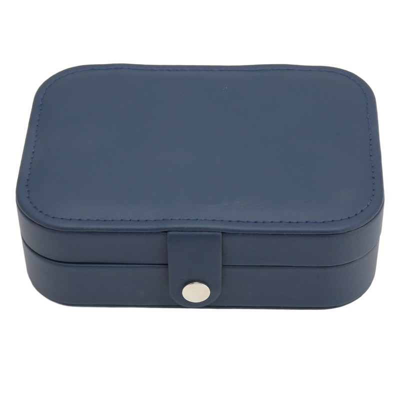 Portable Jewelry Box PU Leather Large Capacity 2 Layers Travel