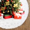 Joyyy Christmas Tree Skirt White, 48inch Luxury Faux Fur Snowflake