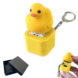 Duckys Quacking Fidget Toy - Quacking Duck Keychain,Rechargeable Quacking Duck Stress Reliever with Colorful Lights, Fun & Portable Anxiety Relief Toy (Quacking Duckys)
