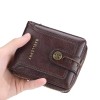 Baellerry Man's Leather Small Wallet Foldable Zipper Card Wallet Credit