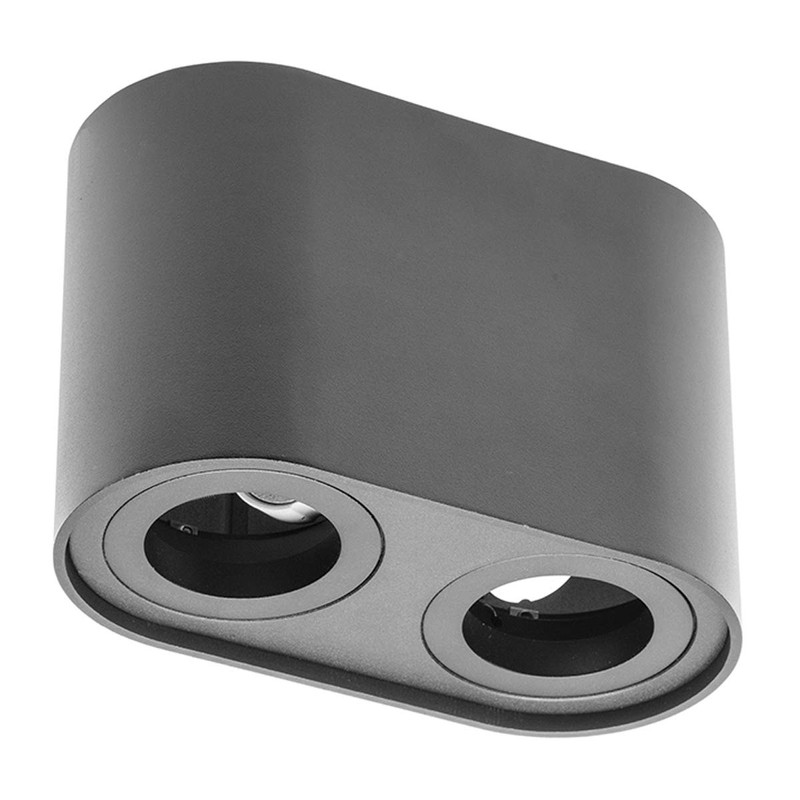 CGC Lighting Black Twin Round Cylinder Surface Mount Ceiling Spotlight