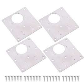Hinge Repair Plate with Screws,Stainless Steel Kitchen Cupboard Door Cabinet Hinge Repair Plate with Holes (4 Pieces)
