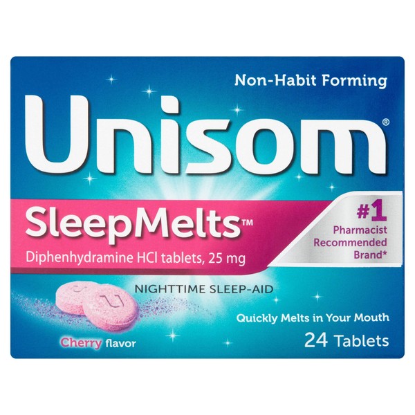 Unisom SleepMelts Cherry Flavor 24 Each (Pack of 6)