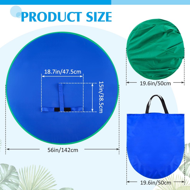 Briwooody Collapsible Blue Green Screen Backdrop (56") Double Sided Webcam