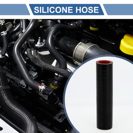 X AUTOHAUX 1 Set Straight Coupler Silicone Hose 22mm/0.87" ID 127mm/5" Length 0° Car Silicone Hose Coolant Hose with Clamps 3-Ply 4mm Thick Air Intake/Turbo/Intercooler Piping Tube Black Red